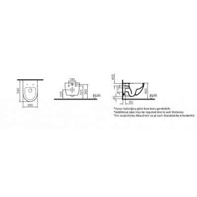 Унитаз подвесной безободковый белый Vitra Sento 7748B003-0075