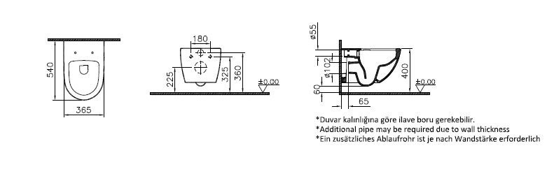 Унитаз подвесной безободковый белый Vitra Sento 7748B003-0075