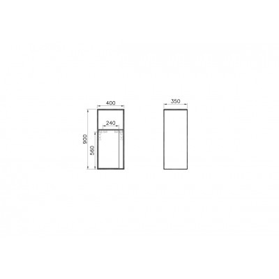 Тумба с раковиной подвесная антрацит 65см Vitra Sento 60834