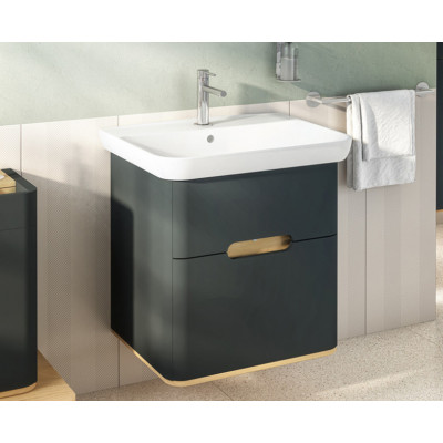 Тумба с раковиной подвесная антрацит 65см Vitra Sento 60834