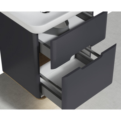 Тумба с раковиной подвесная антрацит 65см Vitra Sento 60834