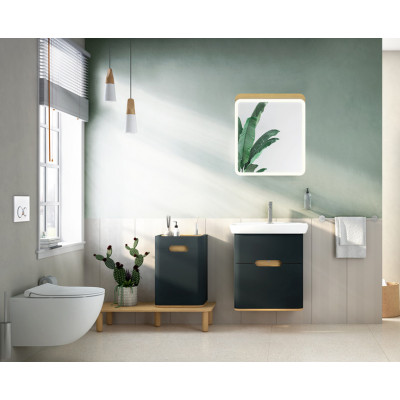 Тумба с раковиной подвесная антрацит 65см Vitra Sento 60834