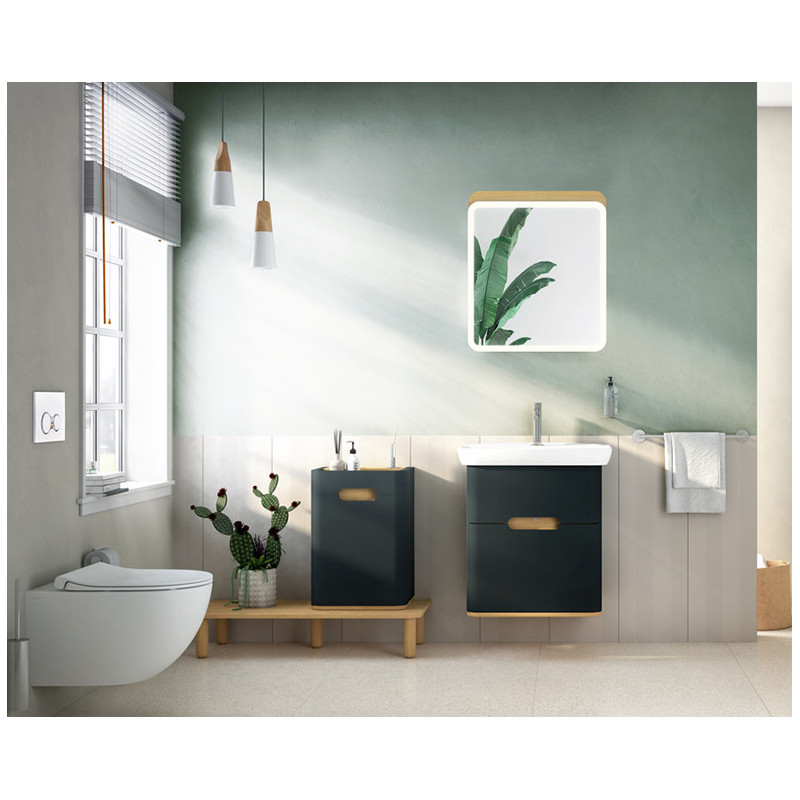 Тумба с раковиной подвесная антрацит 65см Vitra Sento 60834