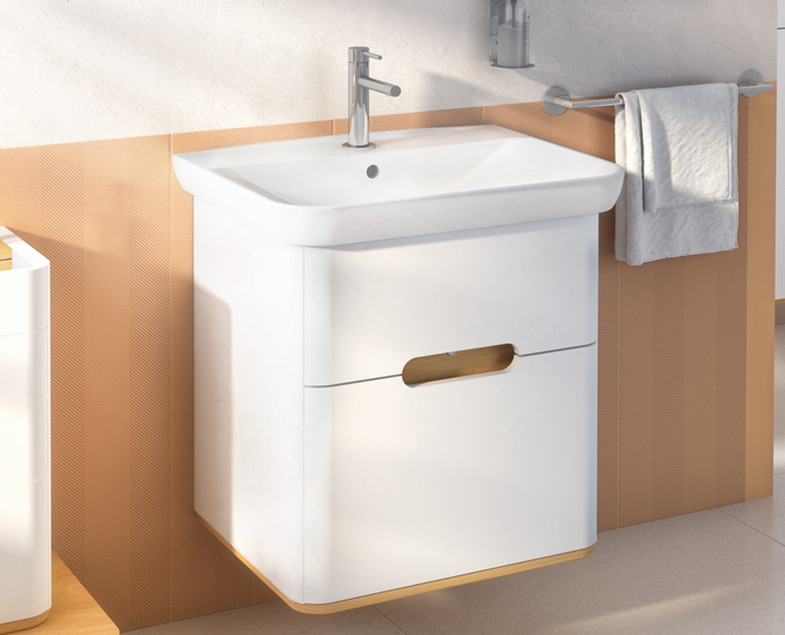 Тумба с раковиной подвесная белая 65см Vitra Sento 60822