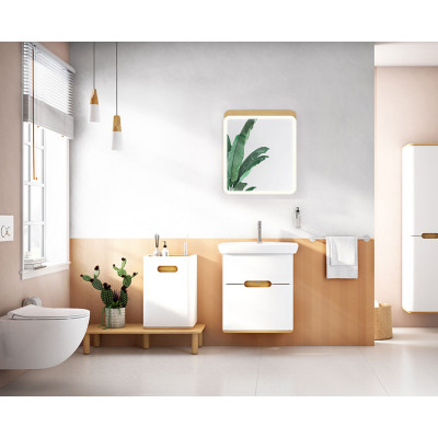 Тумба с раковиной подвесная белая 65см Vitra Sento 60822