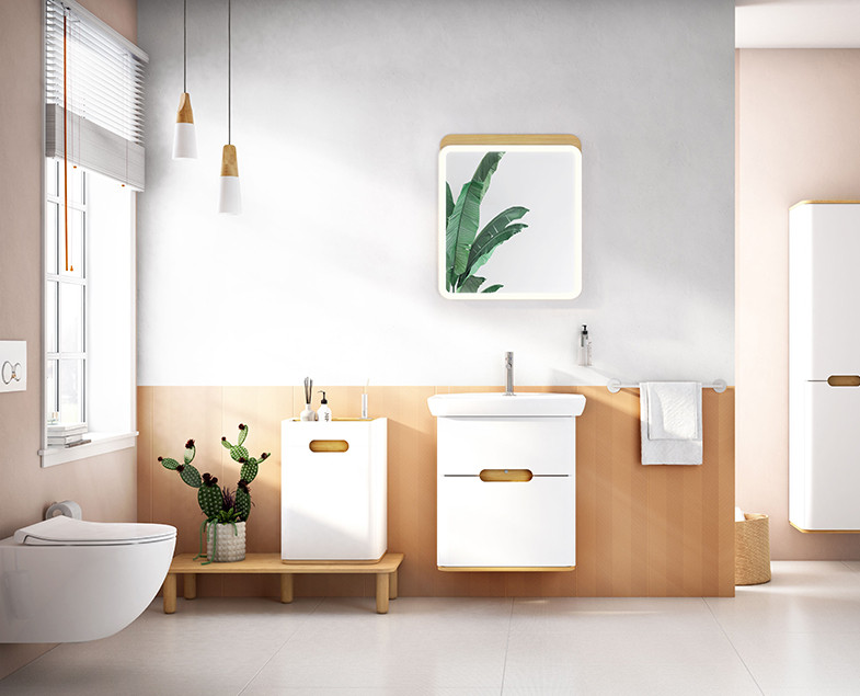 Тумба с раковиной подвесная белая 65см Vitra Sento 60822