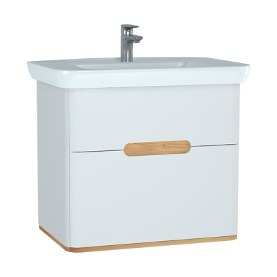 Тумба с раковиной подвесная белая 80см Vitra Sento 60824