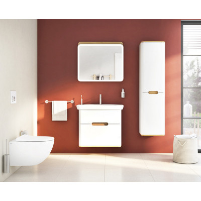 Тумба с раковиной подвесная белая 80см Vitra Sento 60824