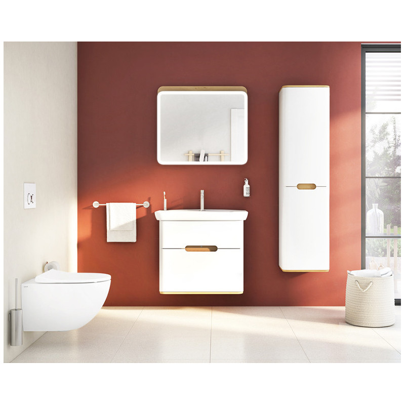 Тумба с раковиной подвесная белая 80см Vitra Sento 60824