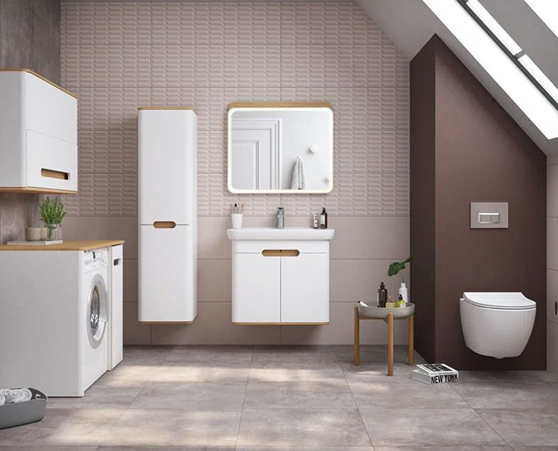 Шкаф пенал подвесной белый 40см правый Vitra Sento 60842