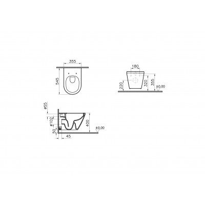 Унитаз подвесной безободковый белый Vitra Integra 7041B003-0075