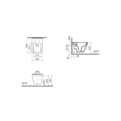 Унитаз подвесной безободковый белый Vitra Integra 7082B003-0075