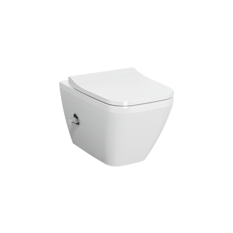 Подвесной безободковый унитаз 540x365мм Vitra Integra Square, с функцией биде и встроенным смесителем