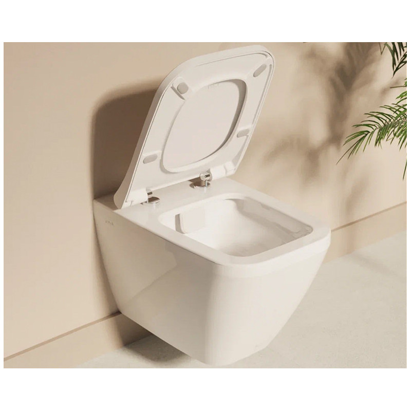 Подвесной безободковый унитаз 540x365мм Vitra Integra Square, с функцией биде и встроенным смесителем
