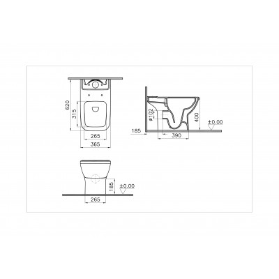 Унитаз-компакт с сиденьем микролифт белый Vitra Integra 9833B003-7205