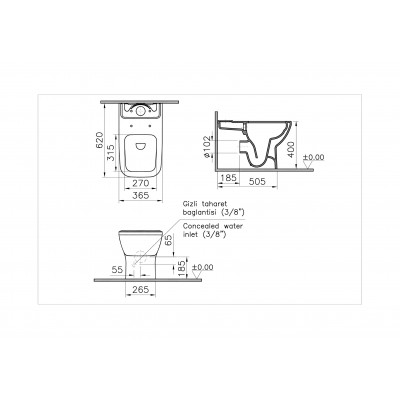 Унитаз-компакт с сиденьем микролифт белый Vitra Integra 9833B003-7204