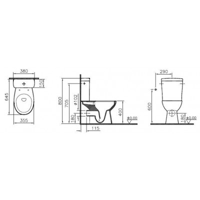 Унитаз-компакт с сиденьем микролифт белый Vitra S10 9864B003-7201