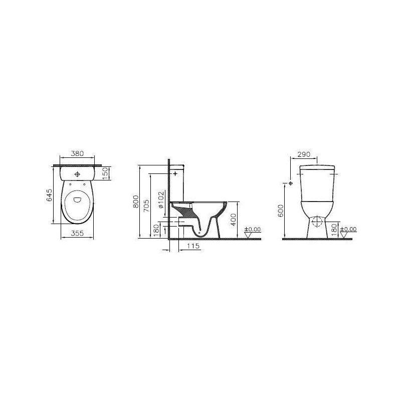 Унитаз-компакт с сиденьем микролифт белый Vitra S10 9864B003-7201