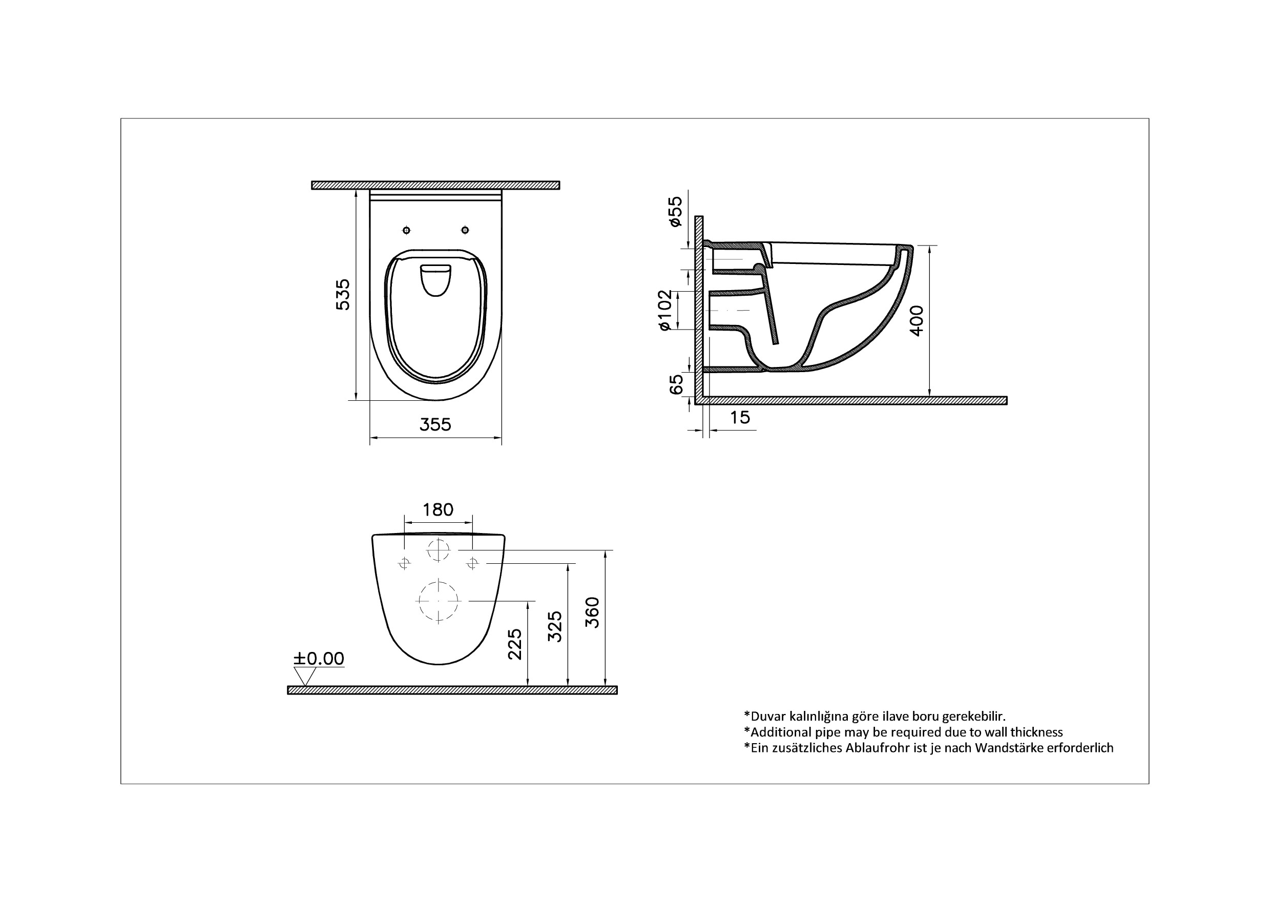 Унитаз подвесной безободковый белый Vitra S40 7759B003-0075