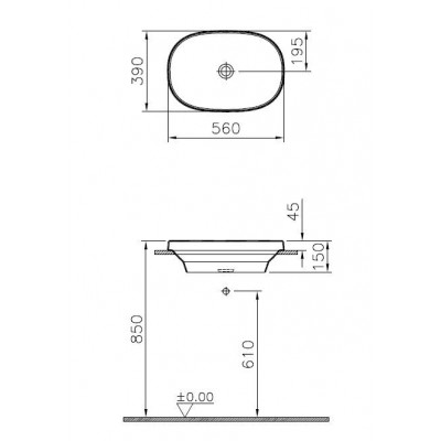 Раковина 56см встраиваемая белая Vitra Frame 5652B403-0016