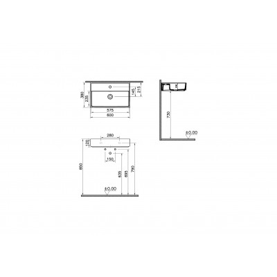 Раковина-чаша 60см белая Vitra ArchiPlan 7401B003-0001