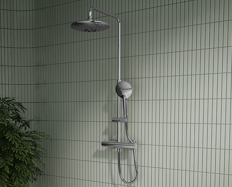 Душевая система с термостатом хром Vitra AquaHeat A47205EXP