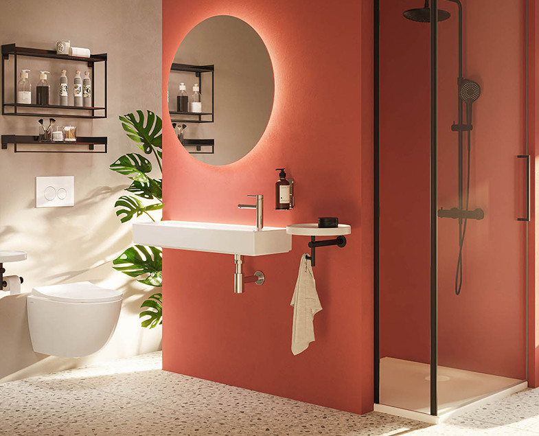 Душевая система с термостатом черная Vitra AquaHeat A4720536EXP