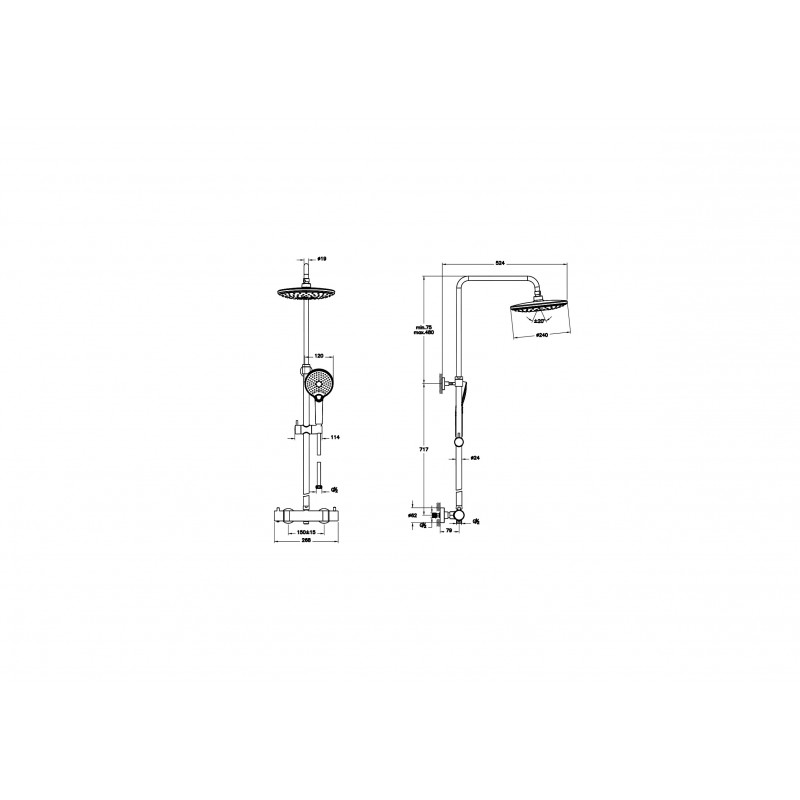 Душевая система с термостатом медь Vitra AquaHeat A4720526EXP