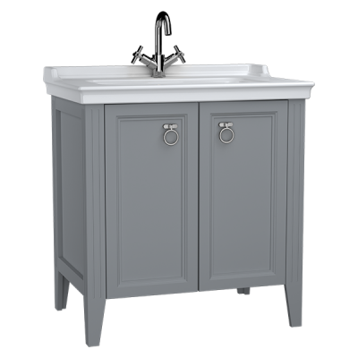 Тумба с раковиной напольная серая 80см Vitra Valarte 62154