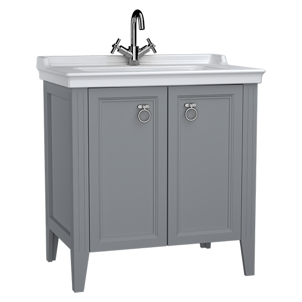 Тумба с раковиной напольная серая 80см Vitra Valarte 62154