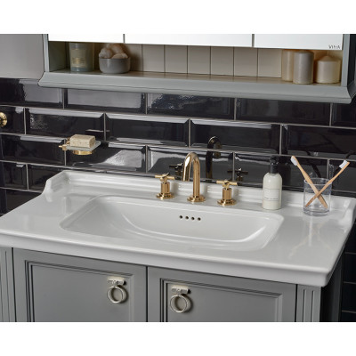 Тумба с раковиной напольная серая 80см Vitra Valarte 62154