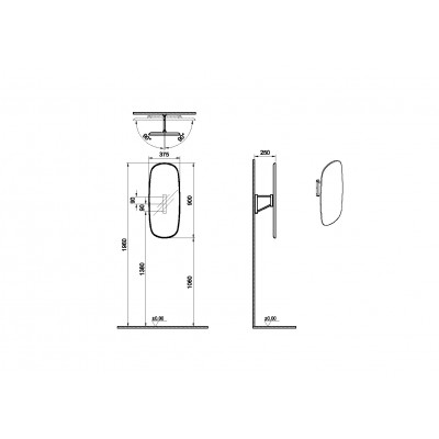 Зеркало поворотное 35см орех Vitra Plural 64059