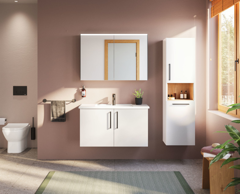 Зеркальный шкаф с подсветкой 100см левый Vitra Core 66912