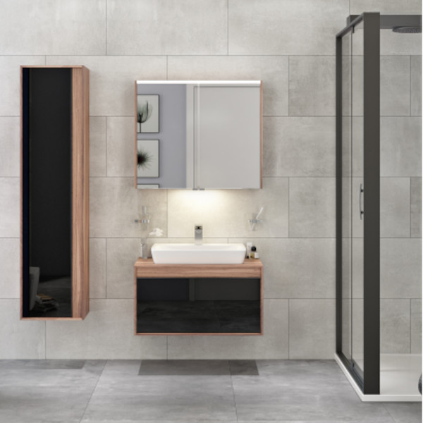 Тумба с раковиной подвесная дерево 80см Vitra Metropole 58187