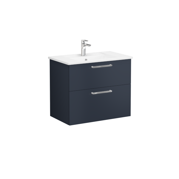 Тумба с раковиной подвесная темно-синяя 80см Vitra Root 68287