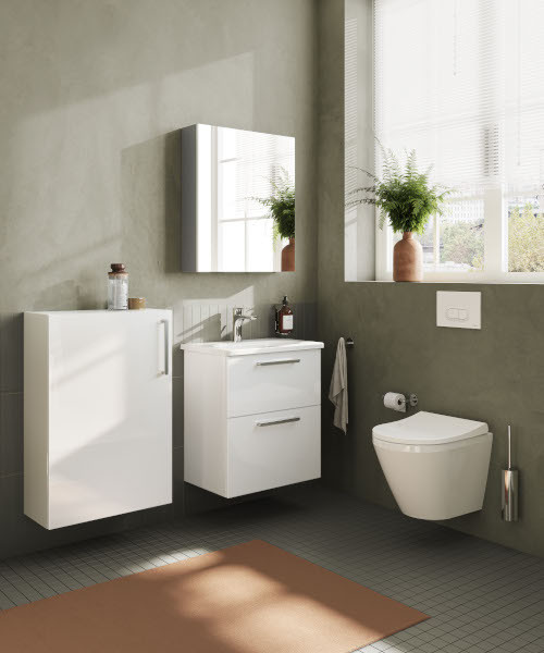 Тумба с раковиной подвесная белая 60см Vitra Root 66294
