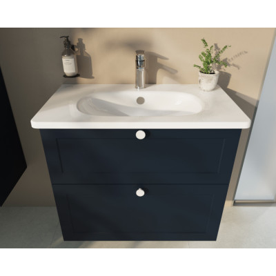Тумба с раковиной подвесная темно-синяя 80см Vitra Root 68874