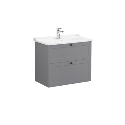 Тумба с раковиной подвесная серая 80см Vitra Root 68871