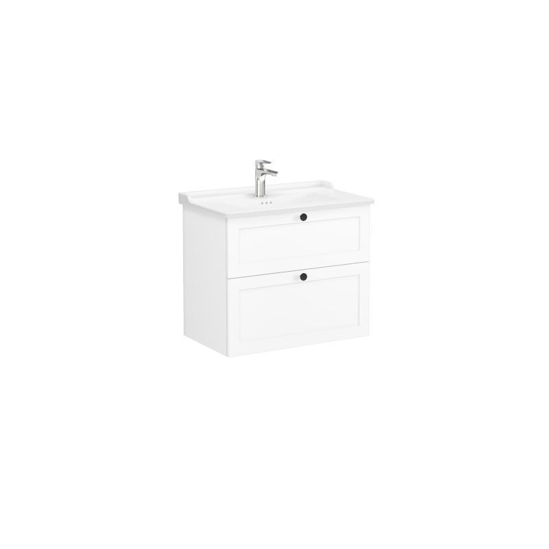 Тумба с раковиной подвесная белая 80см Vitra Root 68869