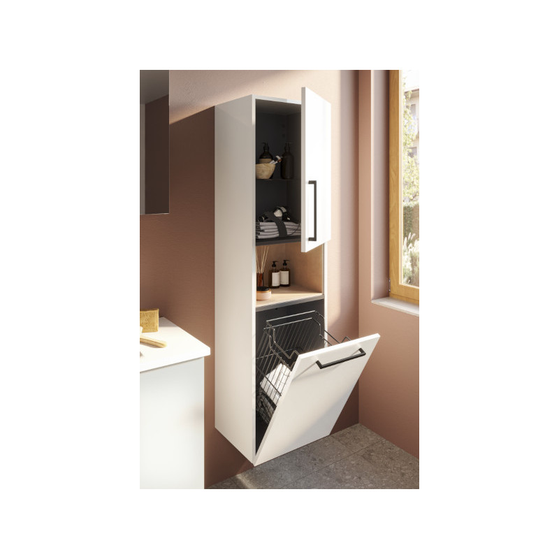 Шкаф пенал подвесной белый 40см правый Vitra Root 66231