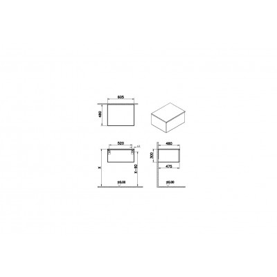 Тумба подвесная темный вяз 60см Vitra Stand 66694