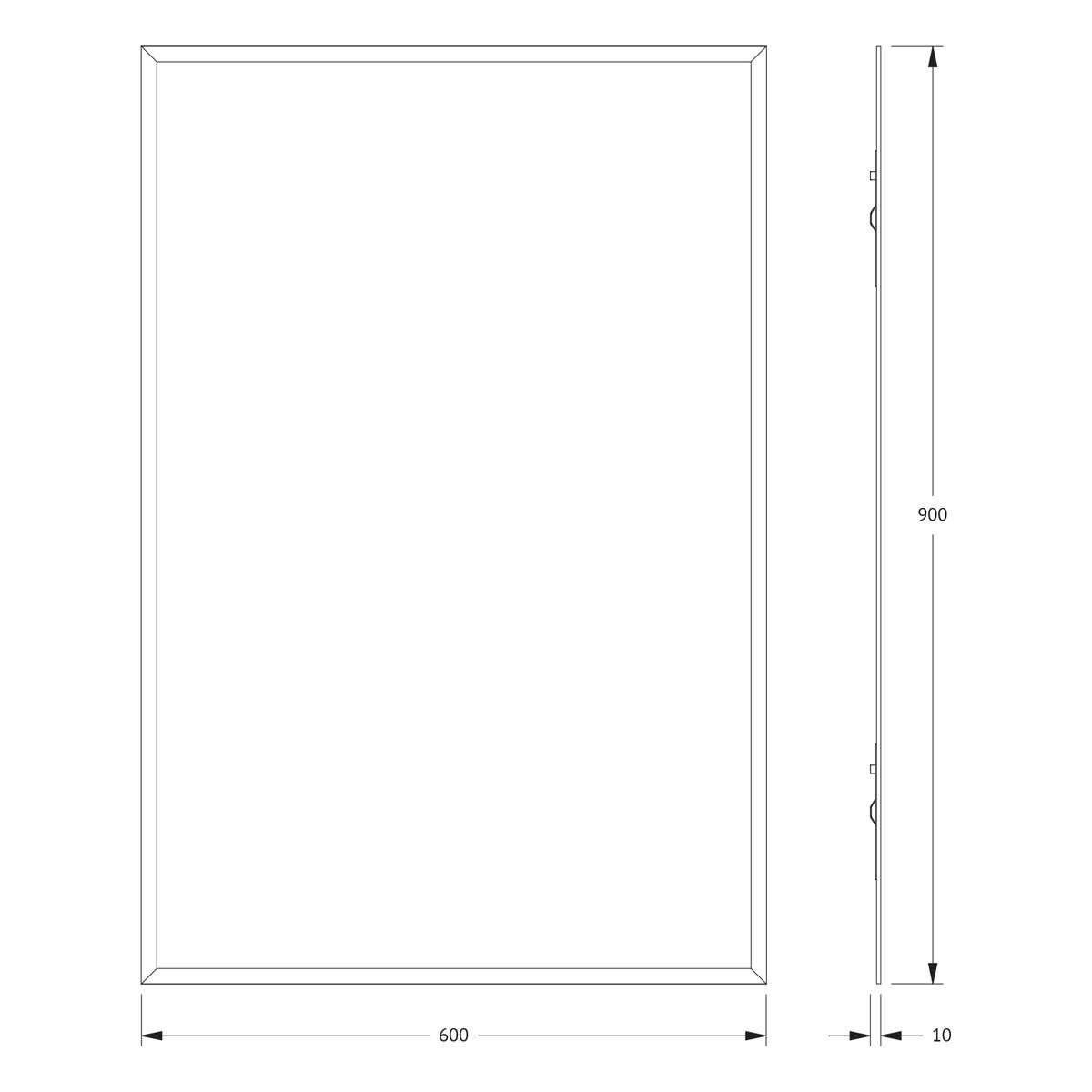 Зеркало с фацетом 15мм 60x90см Evoform Standard BY 0925