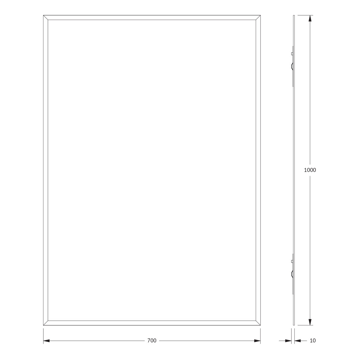 Зеркало с фацетом 15мм 70x100см Evoform Standard BY 0933
