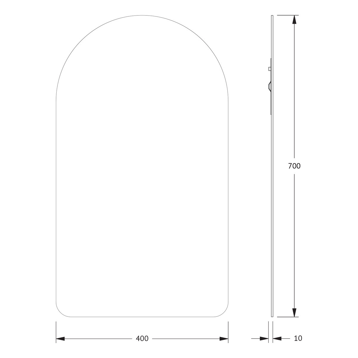 Зеркало со шлифованной кромкой 40x70см Evoform Primary BY 0003