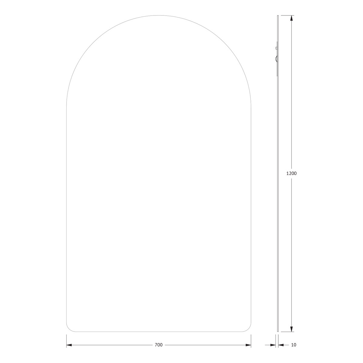 Зеркало со шлифованной кромкой 70x120см Evoform Primary BY 0025