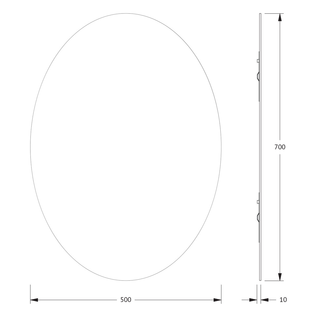 Зеркало со шлифованной кромкой 50x70см Evoform Primary BY 0030