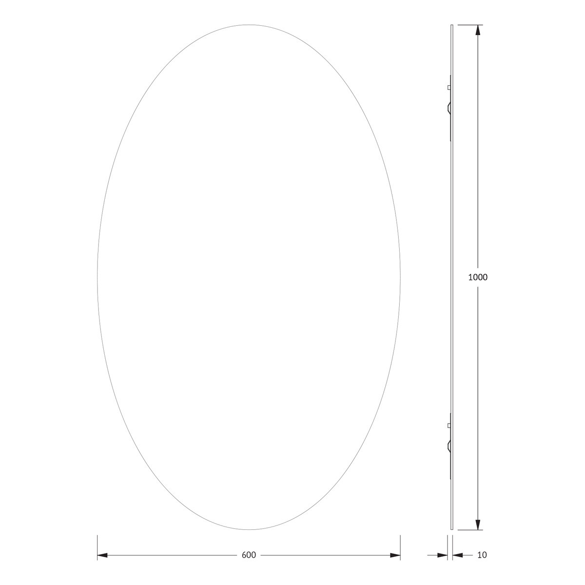 Зеркало со шлифованной кромкой 60x100см Evoform Primary BY 0035