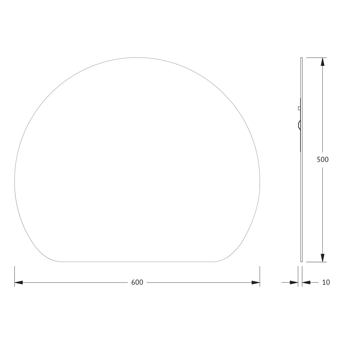 Зеркало со шлифованной кромкой 60x50см Evoform Primary BY 0048