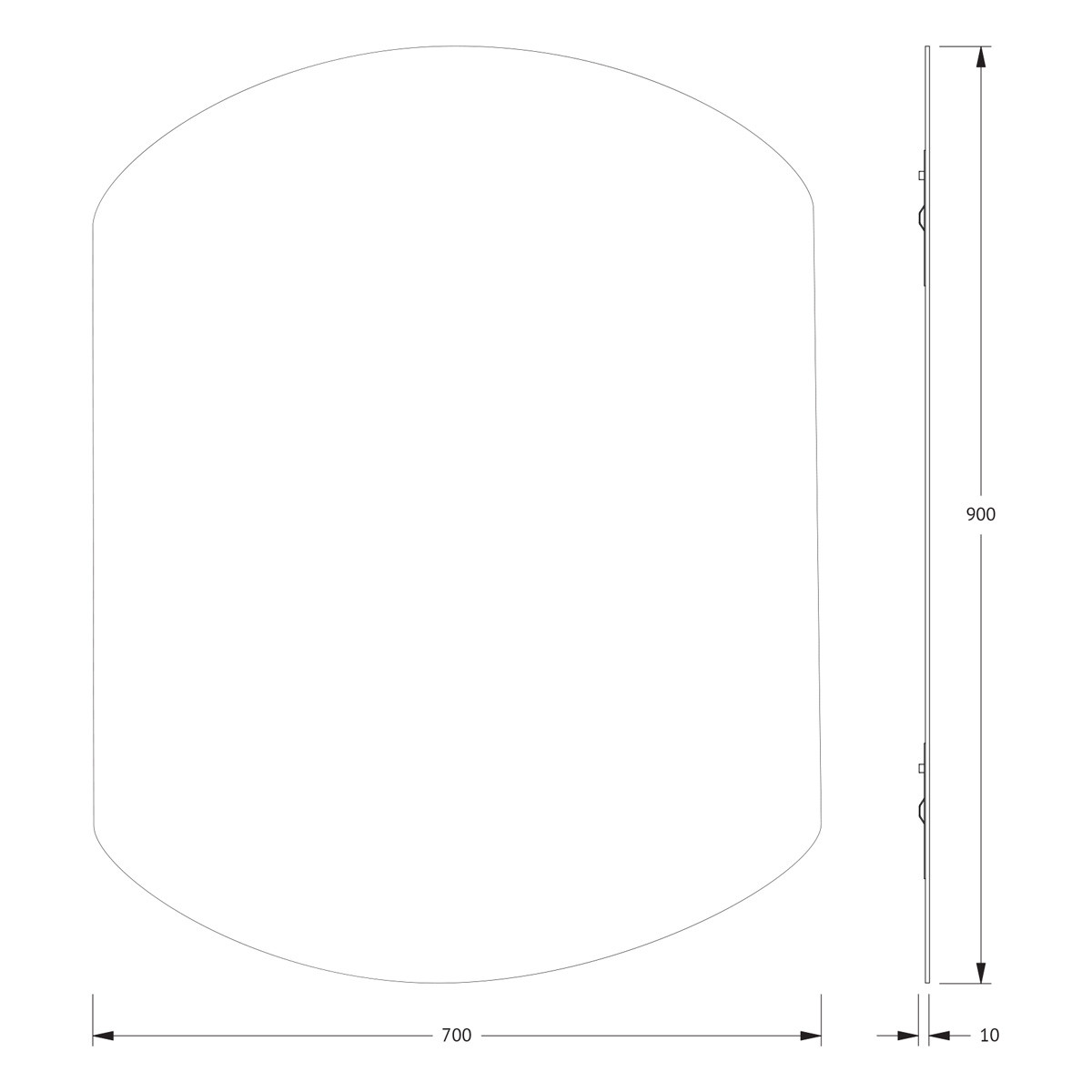 Зеркало со шлифованной кромкой 70x90см Evoform Primary BY 0056