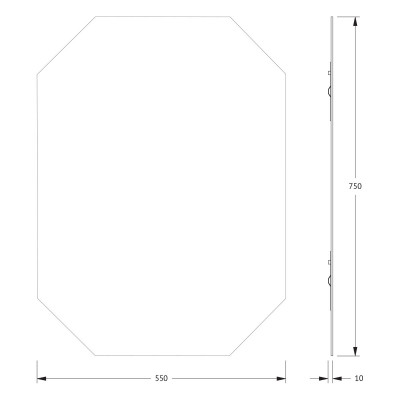 Зеркало со шлифованной кромкой 55x75см Evoform Primary BY 0081